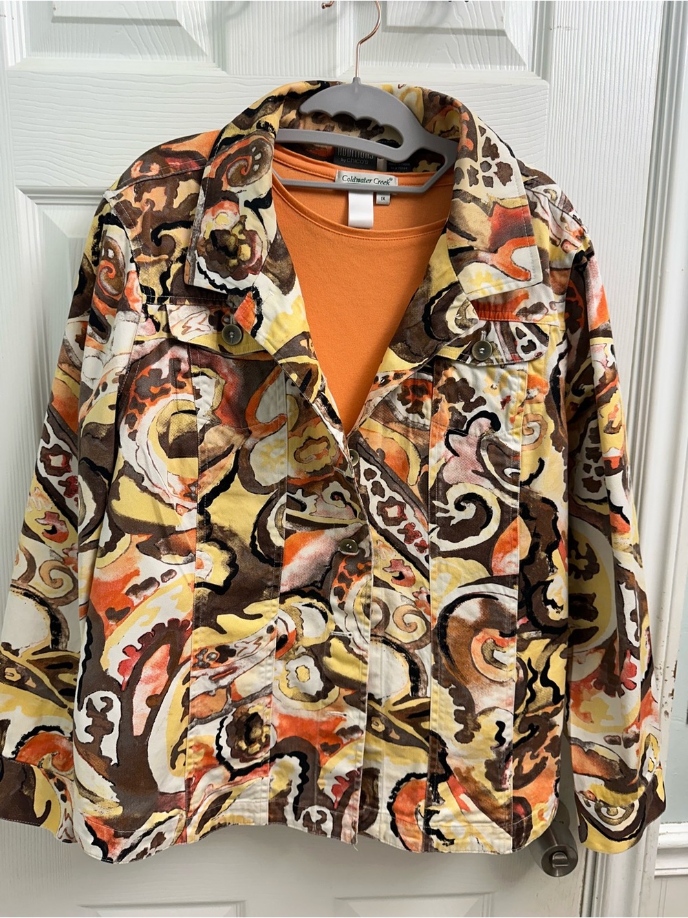 Chico’s Additions Colorful Sunflower Swirl Print Women’s Jacket - XL